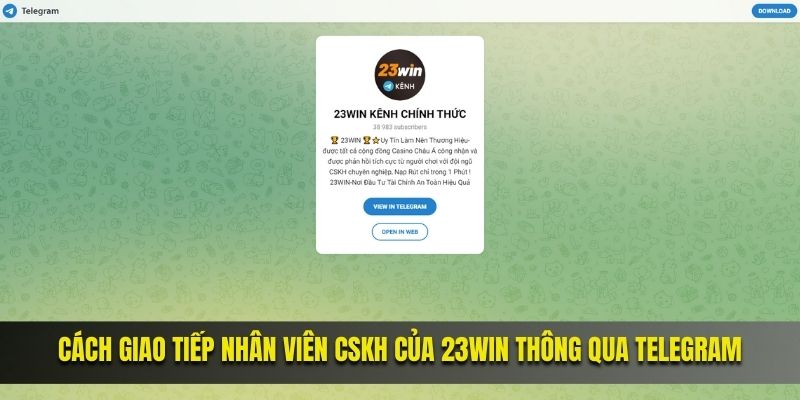 Cách giao tiếp nhân viên cskh của 23win thông qua telegram